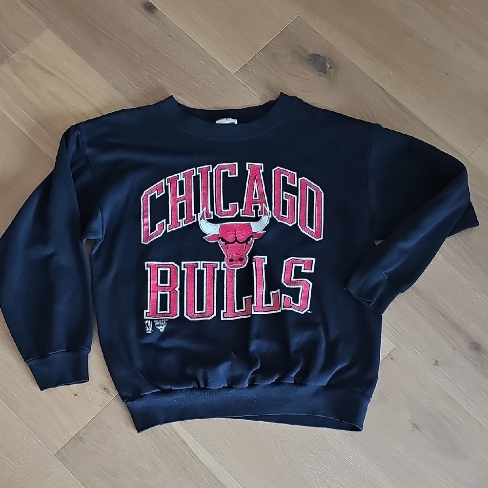 Vintage Tultex NBA Chicago Bulls Black Sweatshirt Size XL
